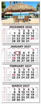 Four-Month-at-a-Glance Calendar (Five Panel Calendar)- B1TY134